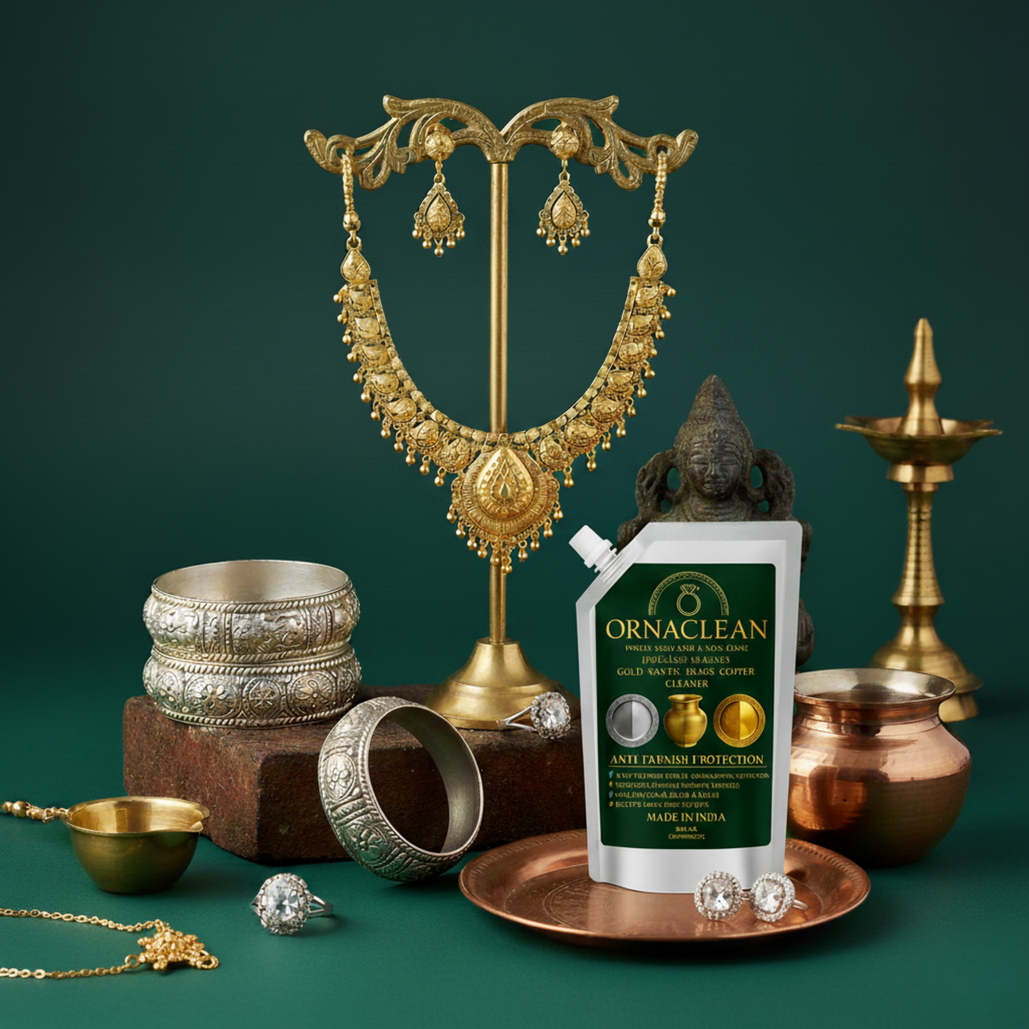 OrnaClean 4-in-1 Gold, Silver, Brass & Copper Cleaner