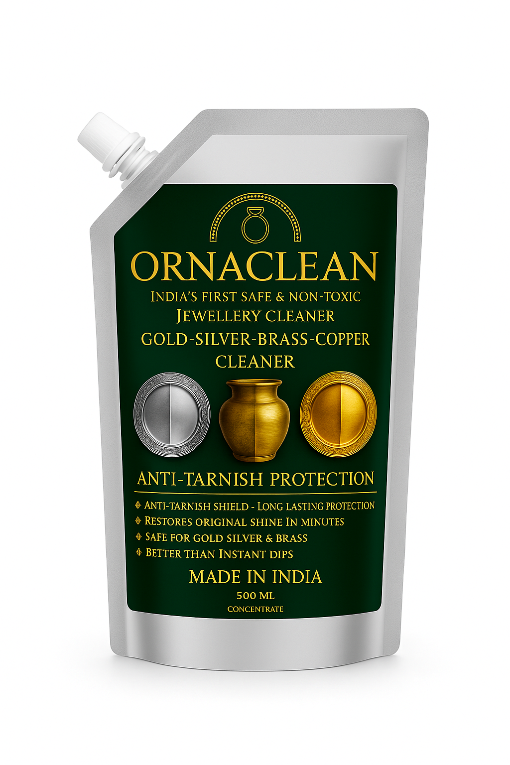 OrnaClean 4-in-1 Gold, Silver, Brass & Copper Cleaner